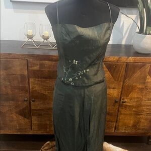 Tahari Dark Green Maxi Dress